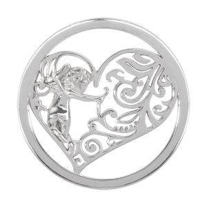 Nikki Lissoni Silver Medium Cupid's Heart Coin
