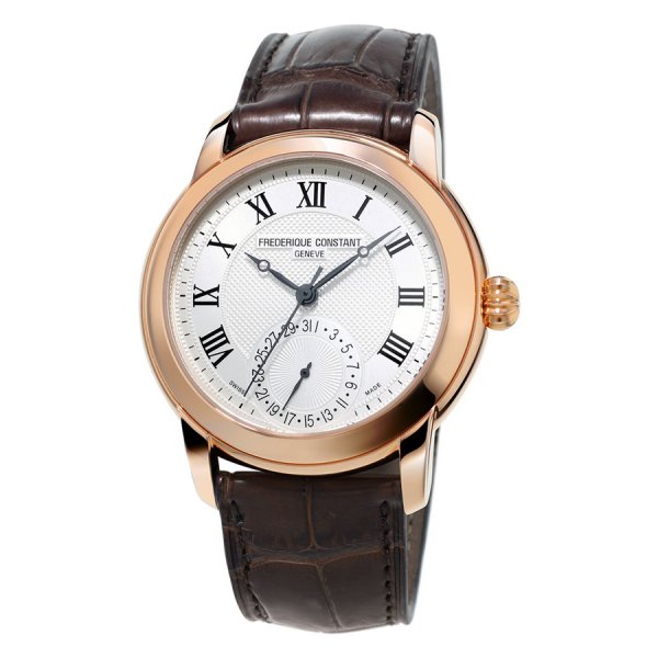 Frederique Constant, Manufacture Gold Plated Watch, With Leather Strap, Brown
